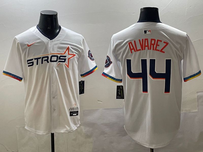 Men Houston Astros #44 Alvarez White Fourth generation Joint Name 2025 Nike MLB Jersey style 1